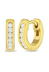elegant silver gold flashed cubic zirconia baby huggie earrings